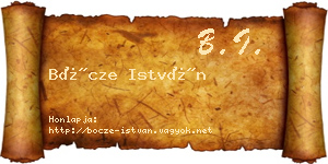 Bőcze István névjegykártya